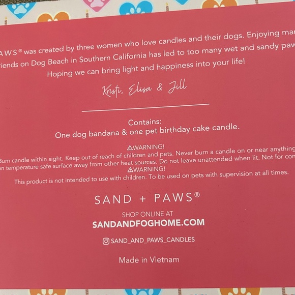 “New in box” Sand +Paws Dog Birthday Bandana & Cake Candle set - Picture 4 of 4